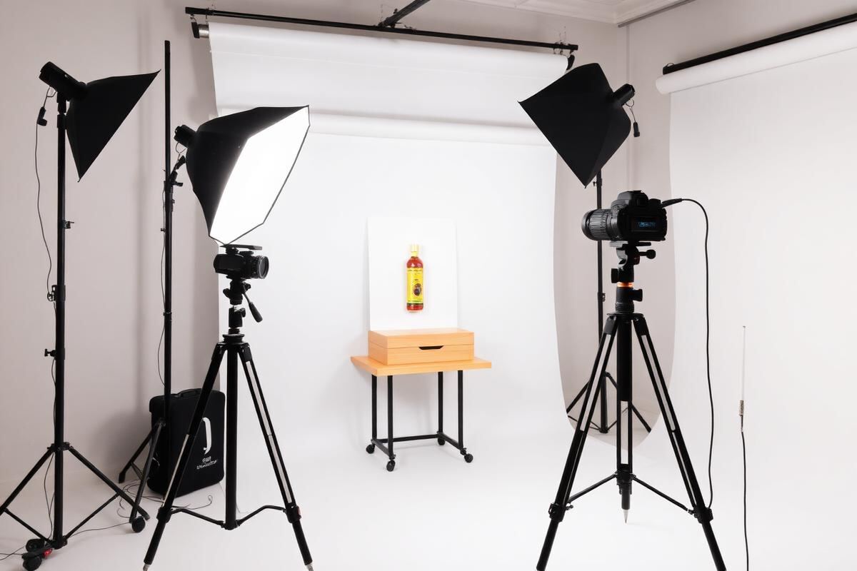 Product photography studio set up for an ecommerce catalogue shoot